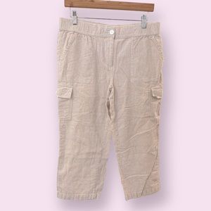 Seersucker cargo Capri pants